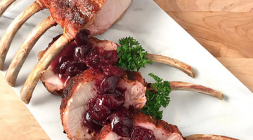 Rack of Pork with Cherry Reduction Sauce
